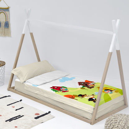 Pilotă cu umplutură HappyFriday Mr Fox Piggys Multicolor 105 x 200 cm - Acasă și bucătărie, Textile de uz casnic