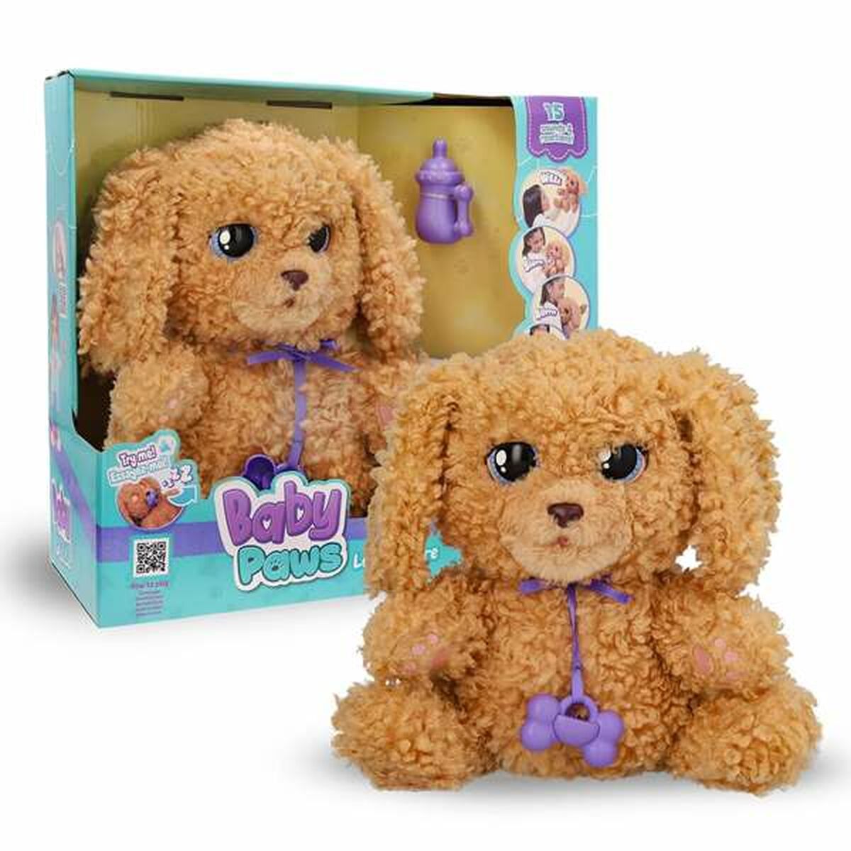 Jucărie de Pluș cu Sunet IMC Toys Baby Paw 20 x 29 x 13 cm Multicolor - Jucarii si jocuri, Jucării de pluș