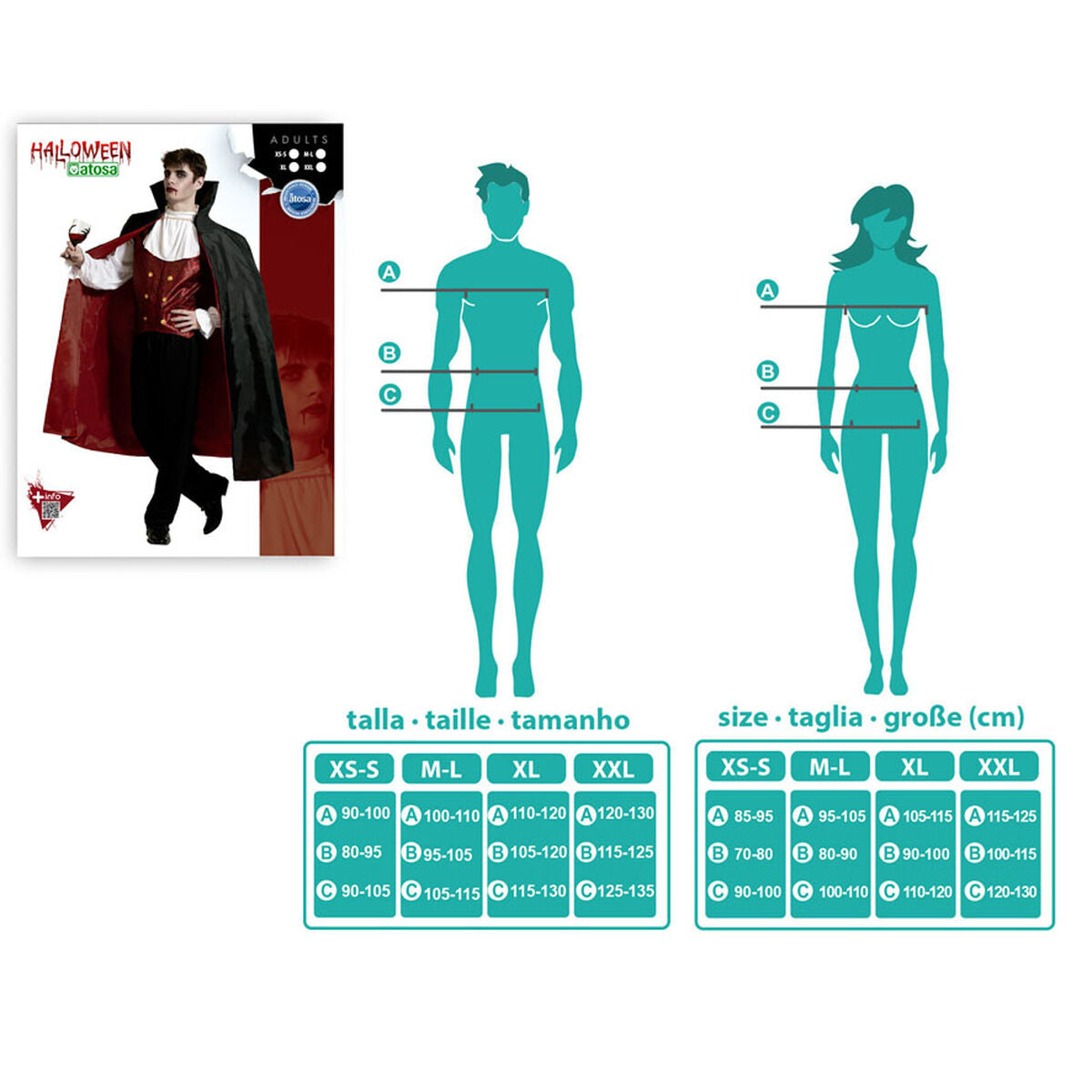 Costum Deghizare pentru Adulți Th3 Party Multicolor (3 Piese) - Jucarii si jocuri, Costume și accesorii