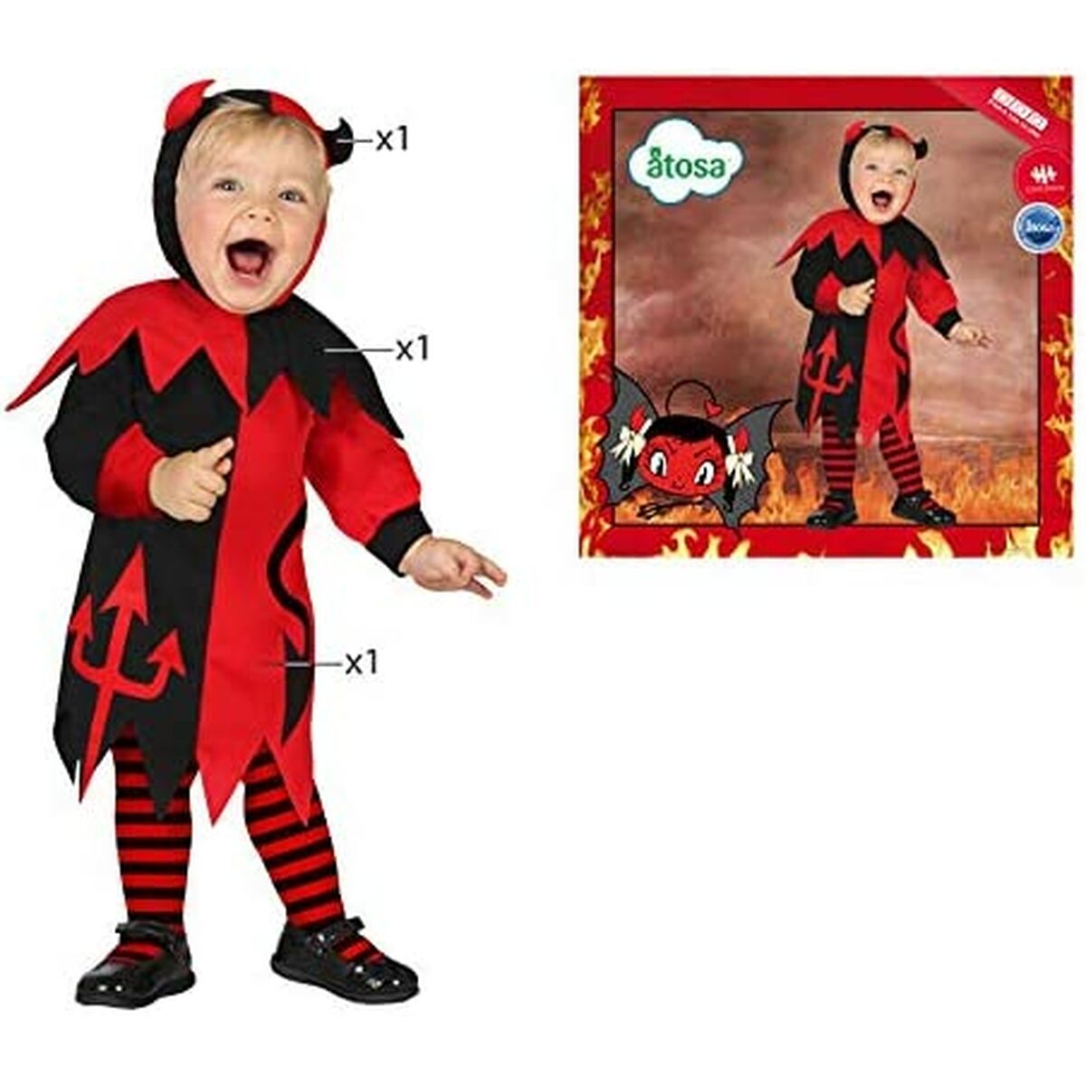Costum Deghizare pentru Bebeluși Th3 Party Multicolor Drac (3 Piese) - Jucarii si jocuri, Costume și accesorii