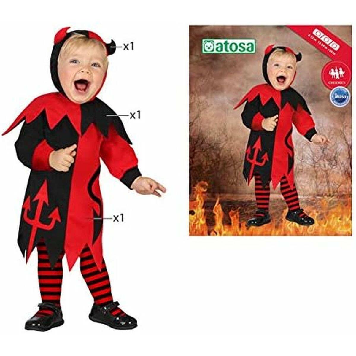 Costum Deghizare pentru Bebeluși Th3 Party Multicolor Drac (3 Piese) - Jucarii si jocuri, Costume și accesorii