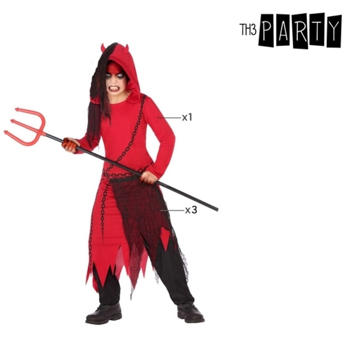 Costum Deghizare pentru Copii Drac Roșu Negru 4 pcs - Jucarii si jocuri, Costume și accesorii