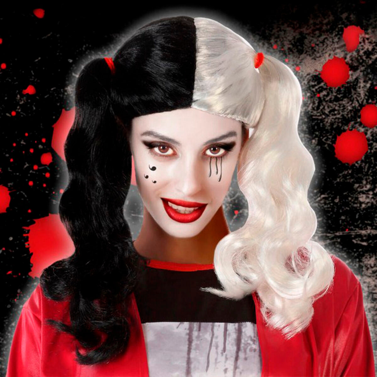 Perucă pentru Halloween Alb Arlechin - Jucarii si jocuri, Costume și accesorii