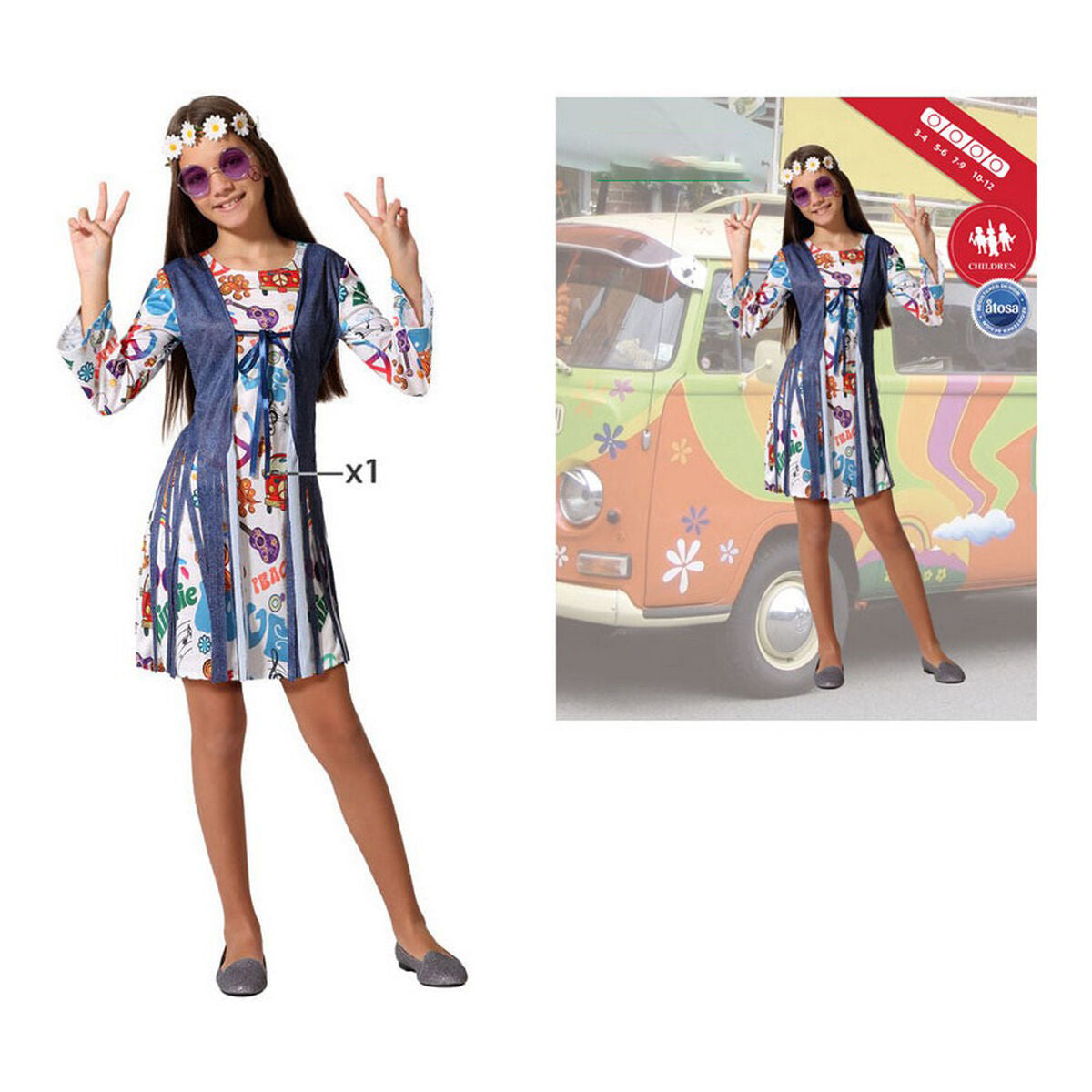 Costum Deghizare pentru Copii Hippie - Jucarii si jocuri, Costume și accesorii
