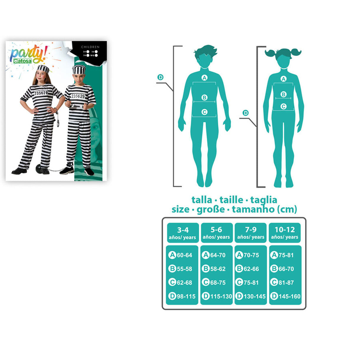 Costum Deghizare pentru Copii Multicolor Prizonier - Jucarii si jocuri, Costume și accesorii