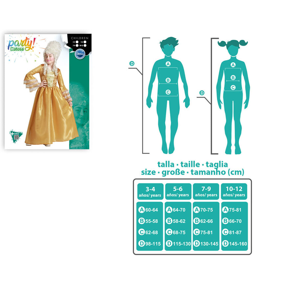 Costum Deghizare pentru Copii Curtezană Auriu* - Jucarii si jocuri, Costume și accesorii