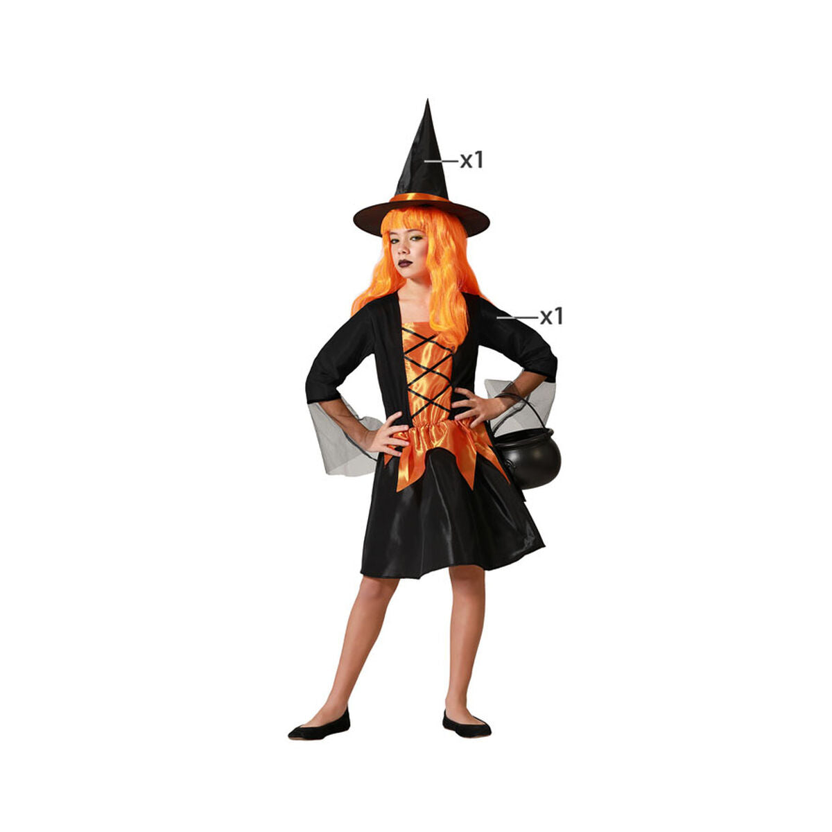 Costum Deghizare pentru Copii Portocaliu Vrăjitoare Halloween - Jucarii si jocuri, Costume și accesorii