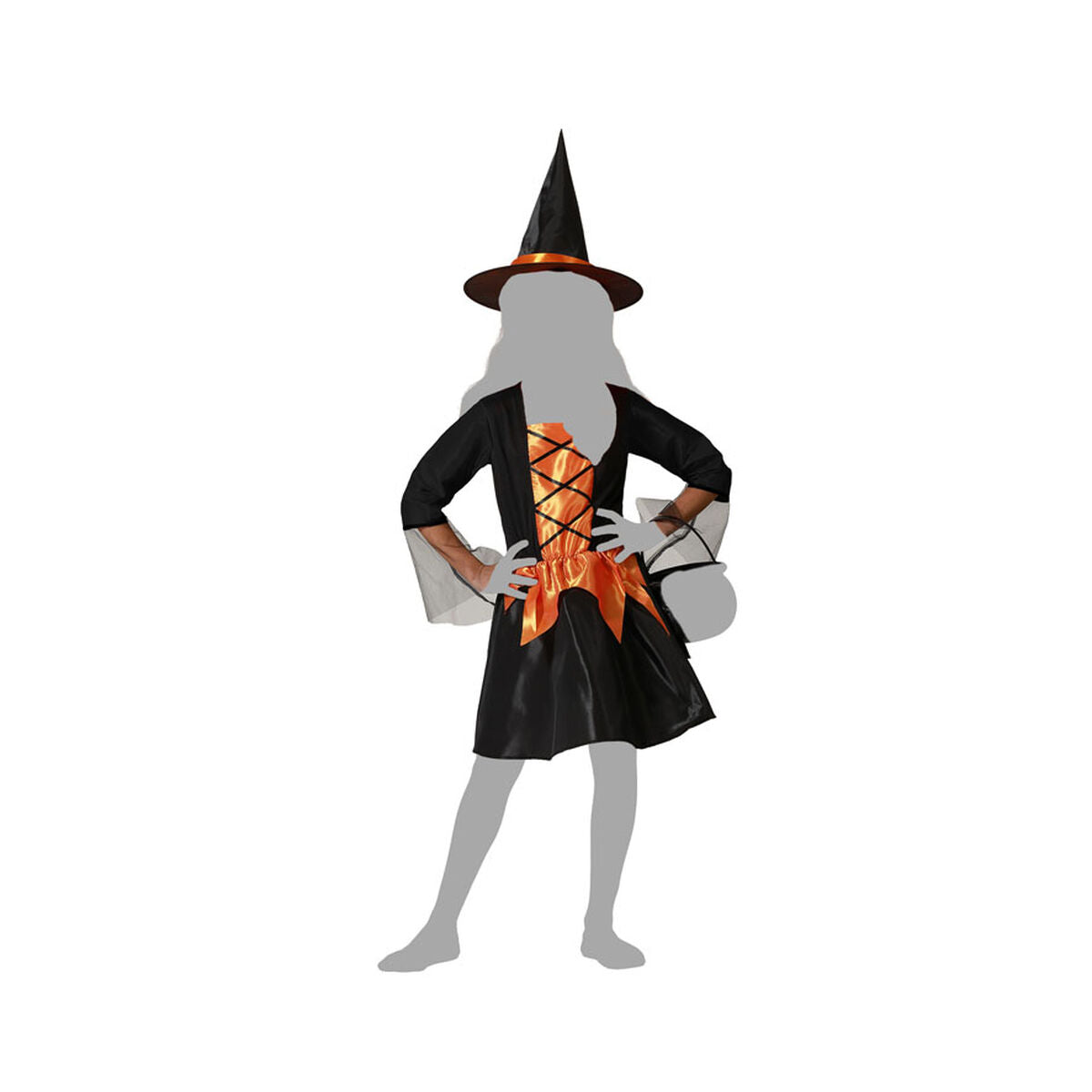 Costum Deghizare pentru Copii Portocaliu Vrăjitoare Halloween - Jucarii si jocuri, Costume și accesorii