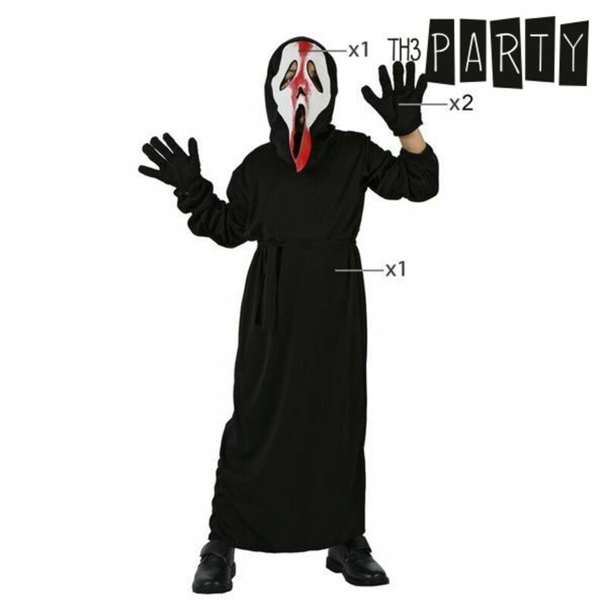 Costum Deghizare pentru Copii Th3 Party Negru Asasin (3 Piese) - Jucarii si jocuri, Costume și accesorii