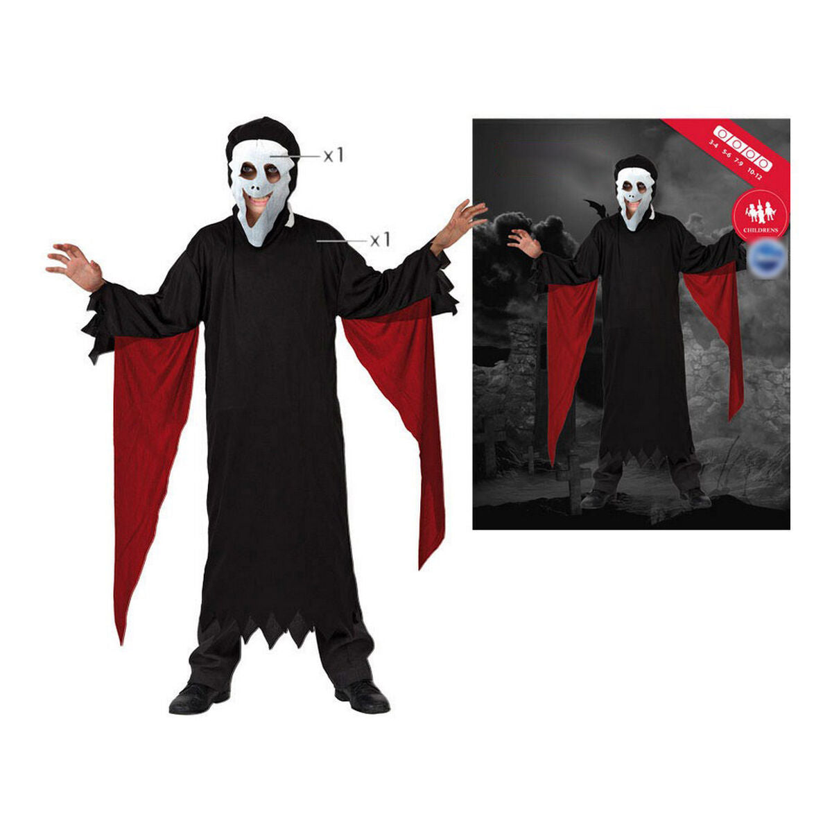 Costum Deghizare pentru Copii Negru Asasin (2 Piese) (2 pcs) - Jucarii si jocuri, Costume și accesorii