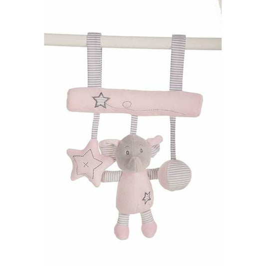 Semn de Agățat de Clanța Ușii Roz Elefant 25cm Jucărie de Pluș - Bebelus, Dormitor