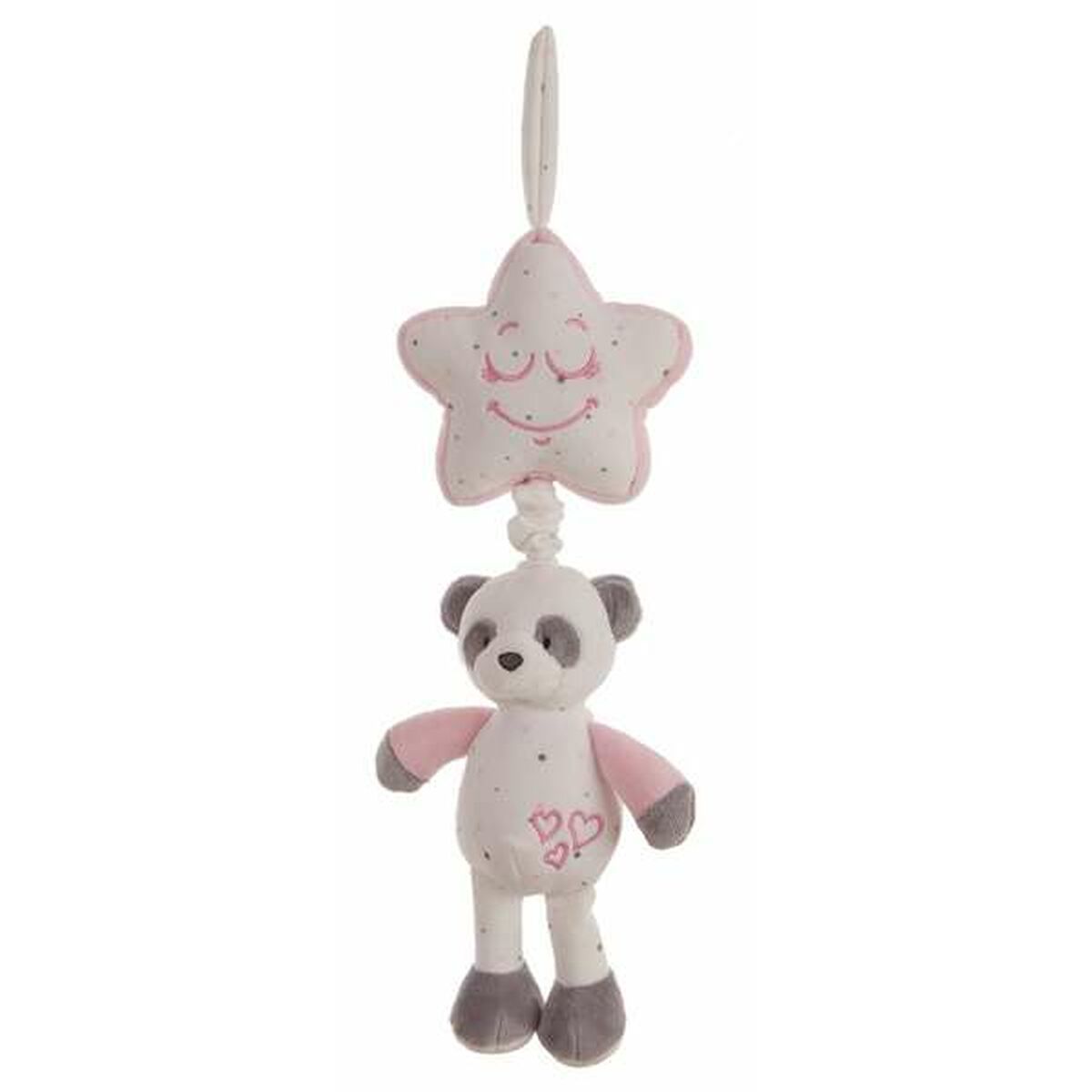 Zornăitoare cu Sunet Baby Panda 35 cm Stea Roz - Bebelus, Jucăriile copilăriei timpurii