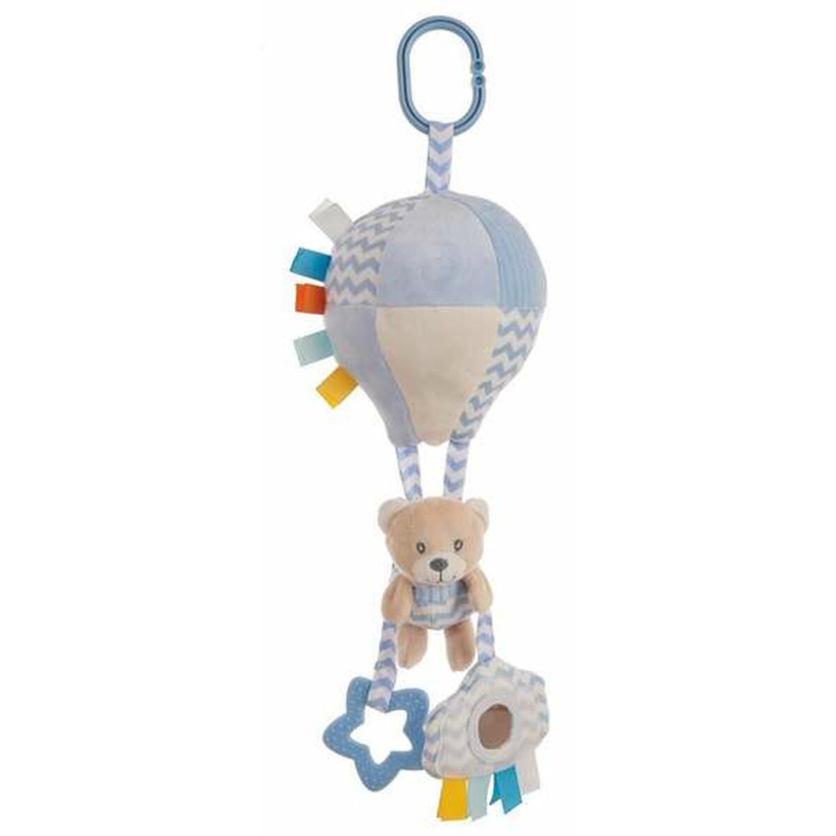 Jucărie din Pluș cu Zornăitoare Activity Albastru Urs Glob 40 cm - Bebelus, Jucăriile copilăriei timpurii