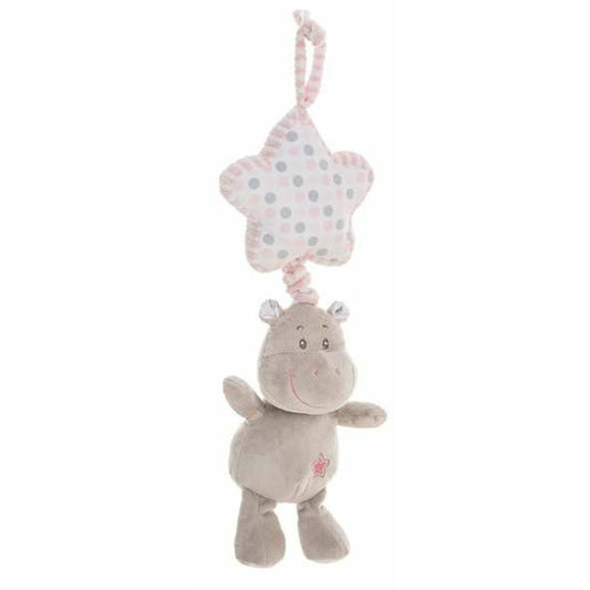 Jucărie din Pluș cu Zornăitoare Hipopotam 35 cm Roz - Bebelus, Jucăriile copilăriei timpurii