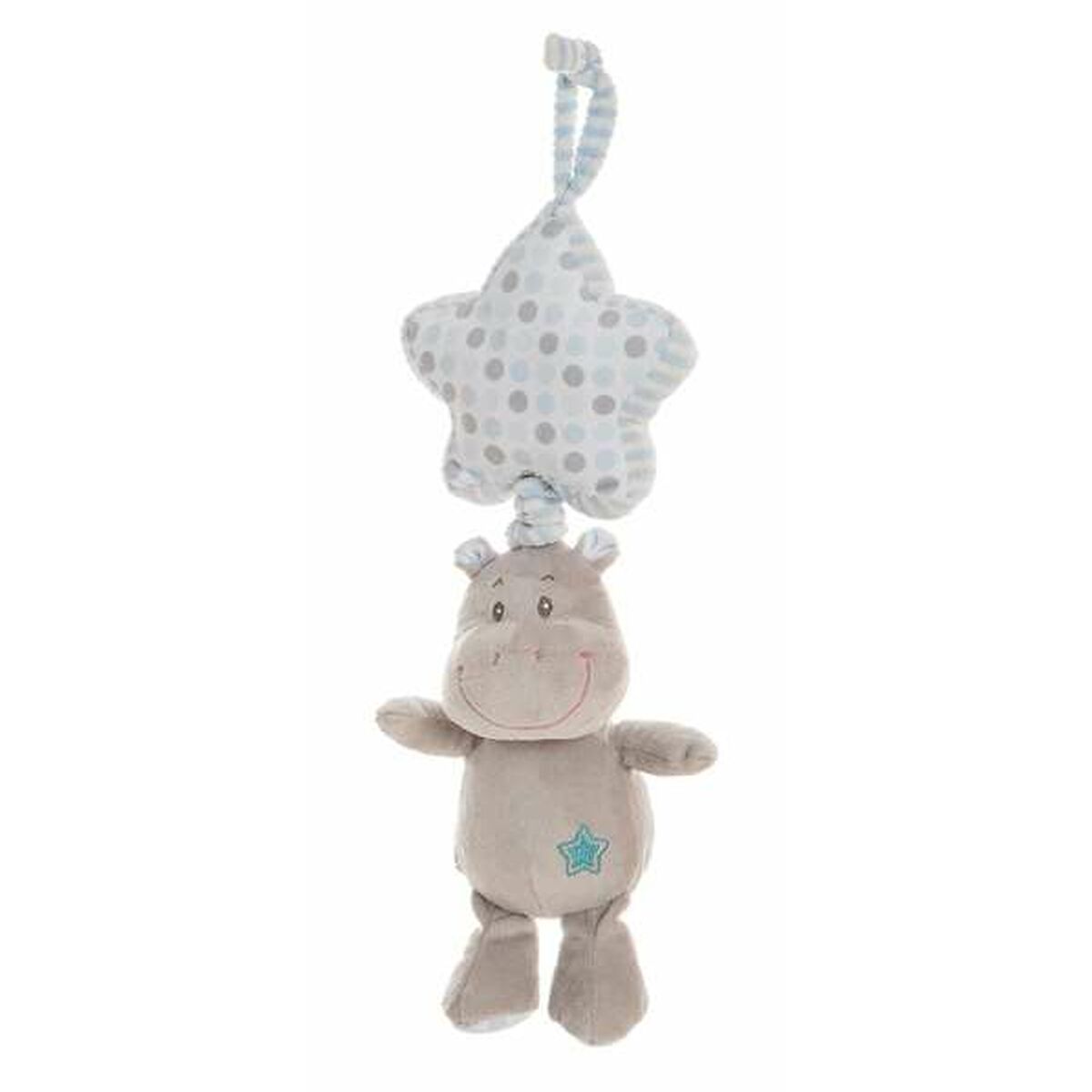 Jucărie din Pluș cu Zornăitoare Hipopotam 35 cm Albastru - Bebelus, Jucăriile copilăriei timpurii