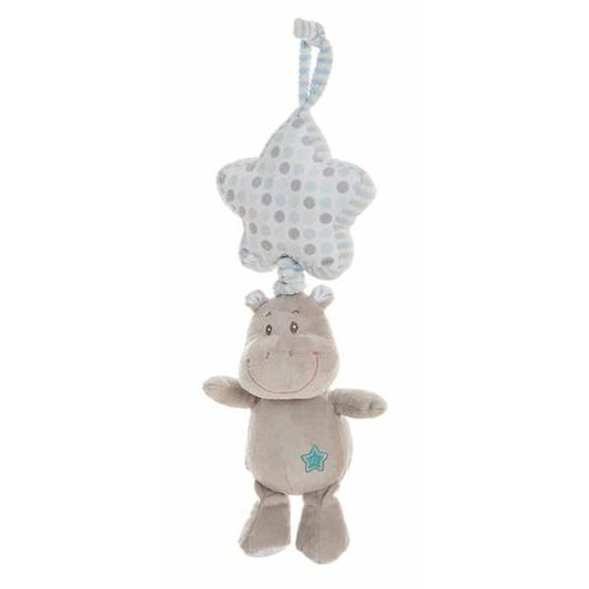 Jucărie din Pluș cu Zornăitoare Hipopotam 35 cm Albastru - Bebelus, Jucăriile copilăriei timpurii