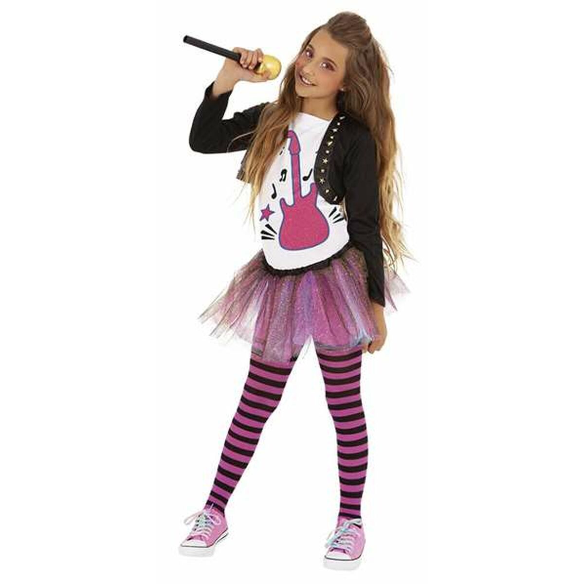 Costum Deghizare pentru Copii Rubies Star Pop 8-10 Ani Negru - Jucarii si jocuri, Costume și accesorii