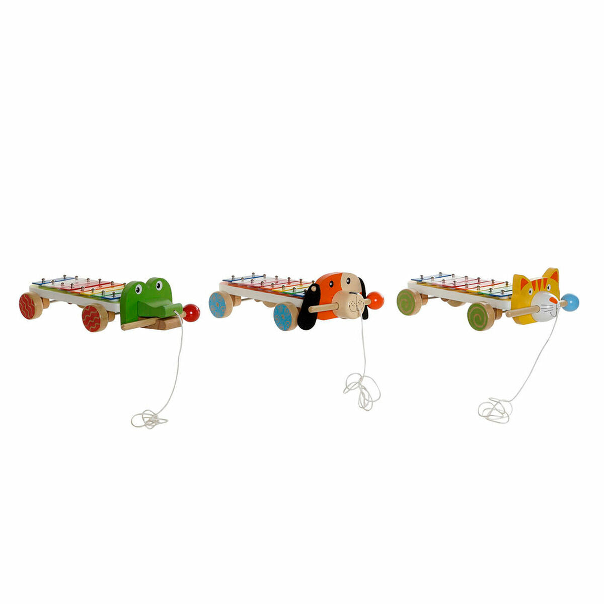 Xilofon DKD Home Decor 27 x 13,6 x 8,5 cm Metal Lemn (3 Piese) - Jucarii si jocuri, Instrumente muzicale pentru copii
