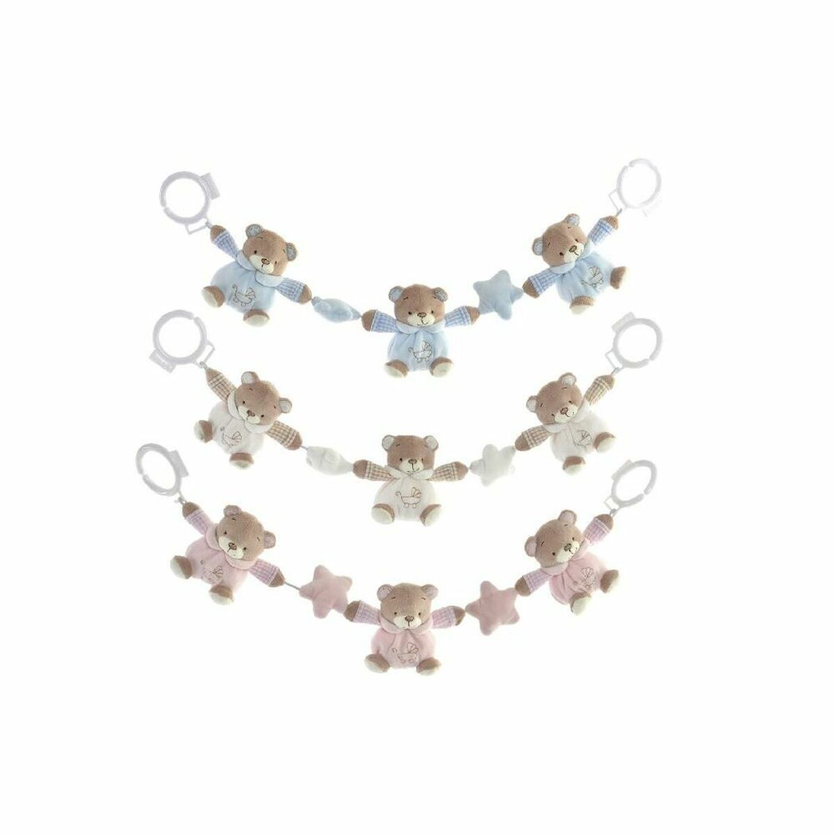 Jucărie de Pluș DKD Home Decor Alb Albastru celest Roz deschis Metal Infantil Urs 30 x 40 cm 68 x 6 x 9 cm (3 Piese) - Jucarii si jocuri, Jucării de pluș