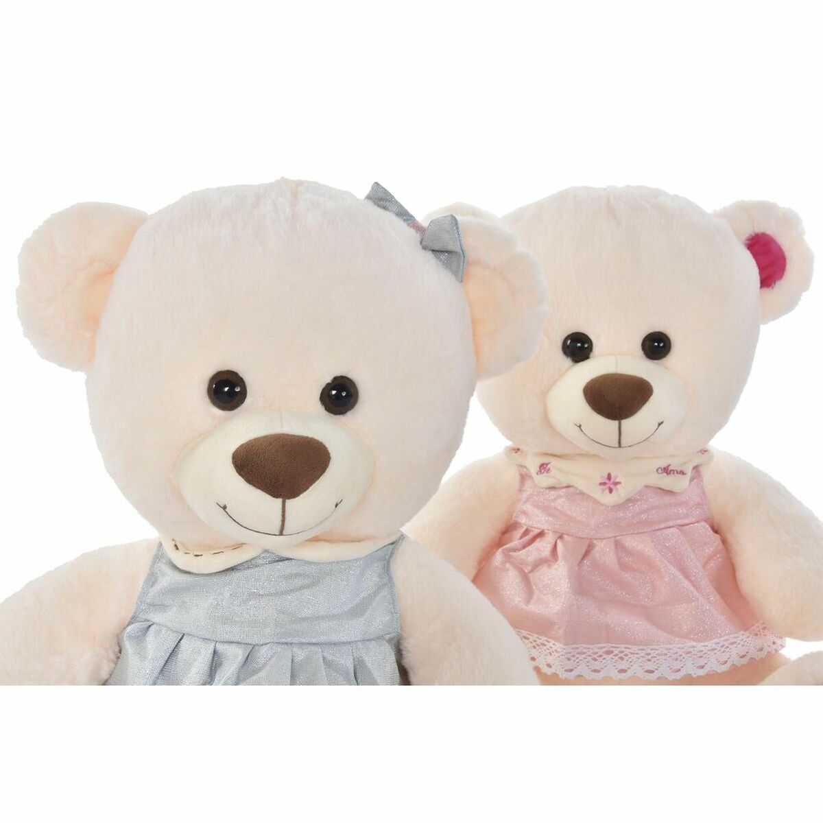 Urs de Pluș DKD Home Decor Bej Roz Verde Infantil 20 x 20 x 50 cm Urs (2 Unități) - Jucarii si jocuri, Jucării de pluș