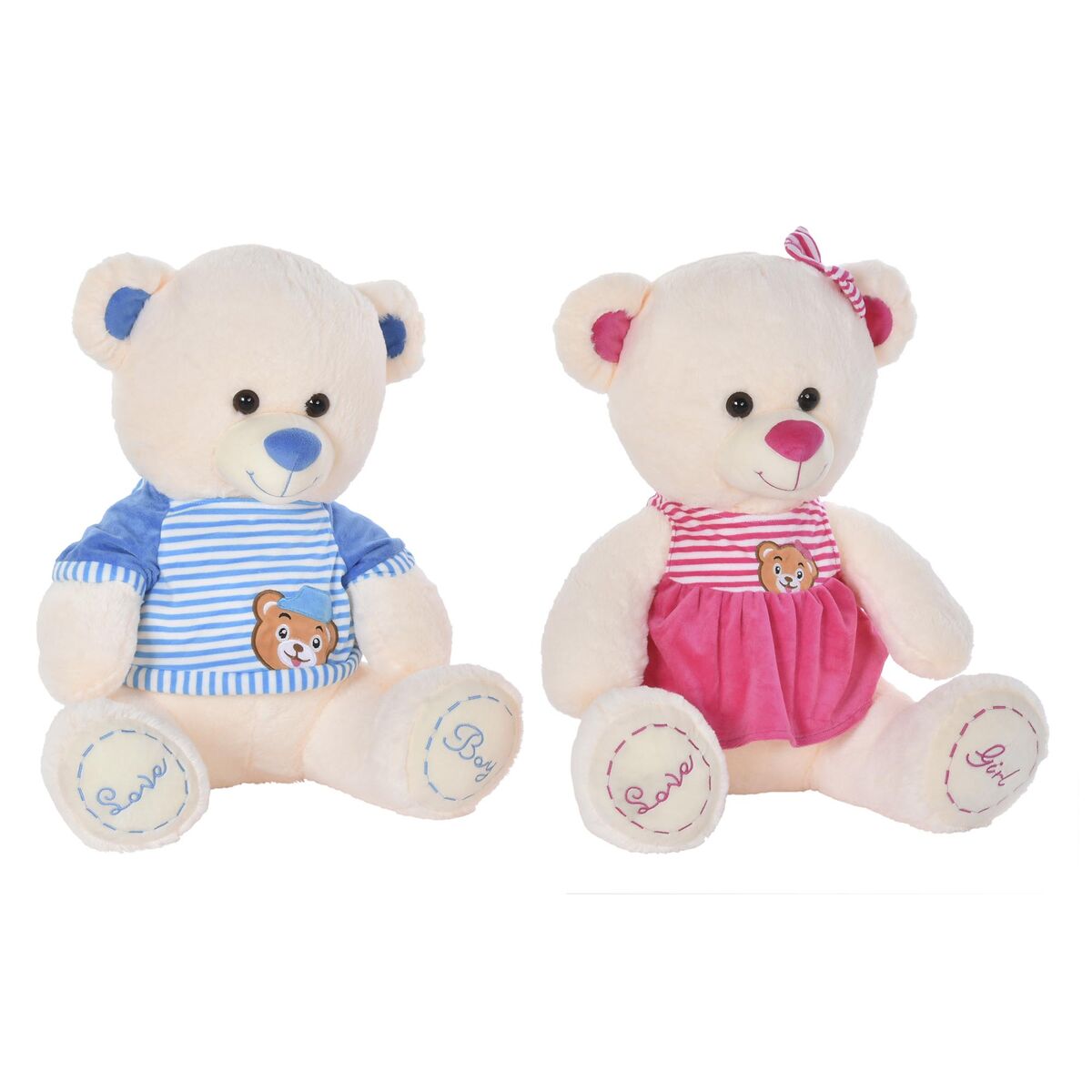 Urs de Pluș DKD Home Decor Bej Albastru Roz Infantil Urs 25 x 25 x 50 cm (2 Unități) - Jucarii si jocuri, Jucării de pluș