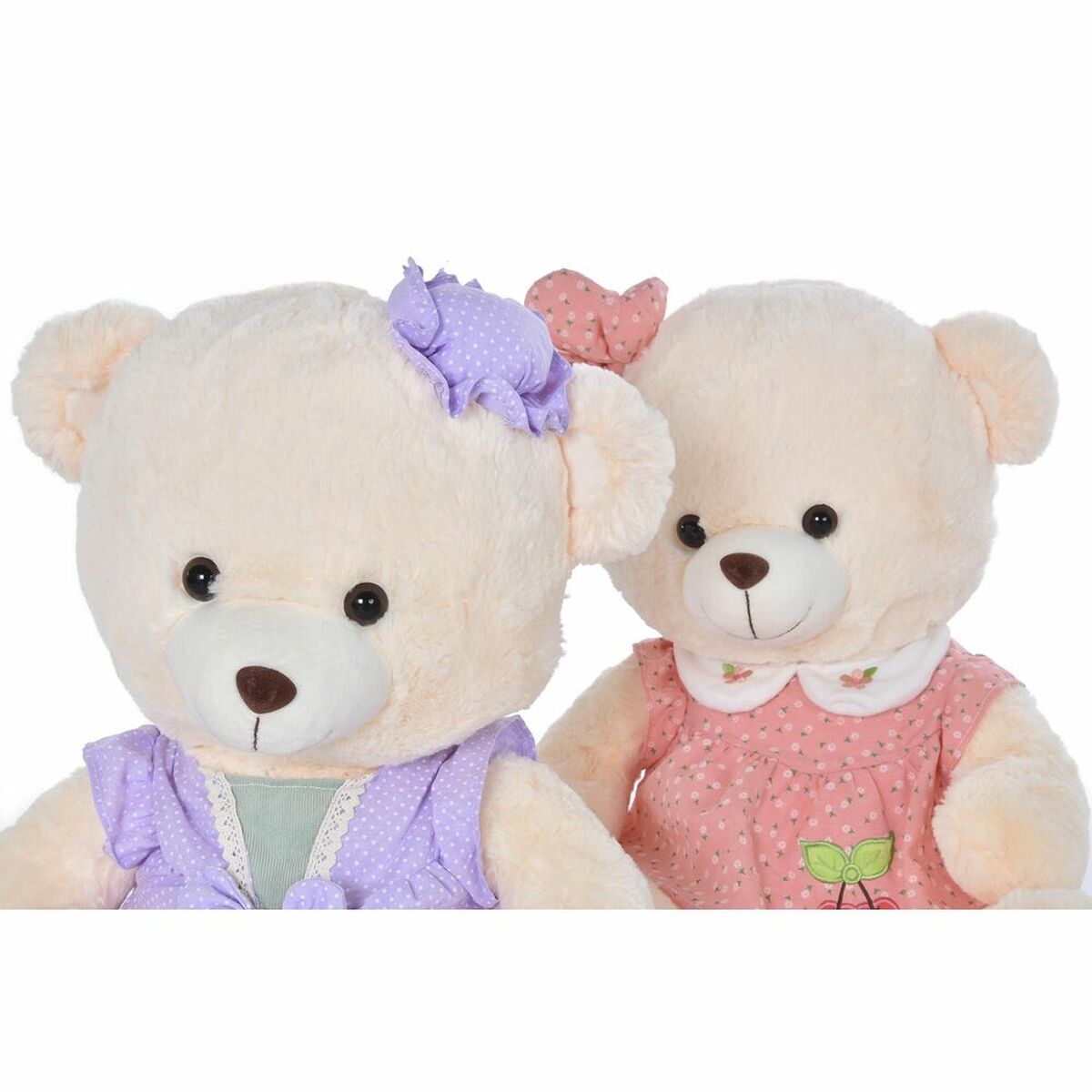 Urs de Pluș DKD Home Decor Rochie 42 x 20 x 50 cm Bej Roz Liliachiu Infantil Urs (2 Unități) - Jucarii si jocuri, Jucării de pluș