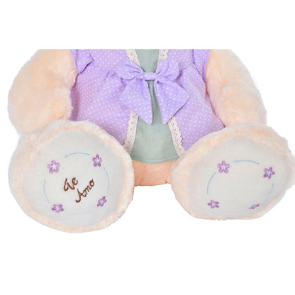 Urs de Pluș DKD Home Decor Rochie 42 x 20 x 50 cm Bej Roz Liliachiu Infantil Urs (2 Unități) - Jucarii si jocuri, Jucării de pluș