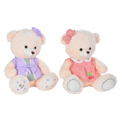Urs de Pluș DKD Home Decor Rochie 42 x 20 x 50 cm Bej Roz Liliachiu Infantil Urs (2 Unități) - Jucarii si jocuri, Jucării de pluș