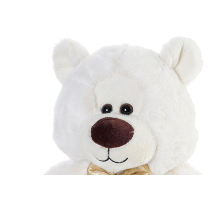 Urs de Pluș DKD Home Decor Papion Alb Auriu* Metal Infantil Urs 30 x 40 cm 30 x 30 x 36 cm - Jucarii si jocuri, Jucării de pluș