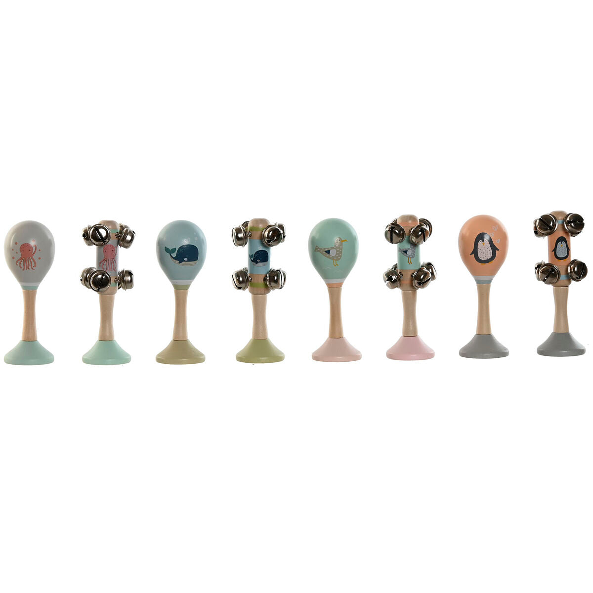 Jucărie muzicală Home ESPRIT Lemn 11,5 x 2 x 15,5 cm Maracase (4 Unități) - Jucarii si jocuri, Instrumente muzicale pentru copii