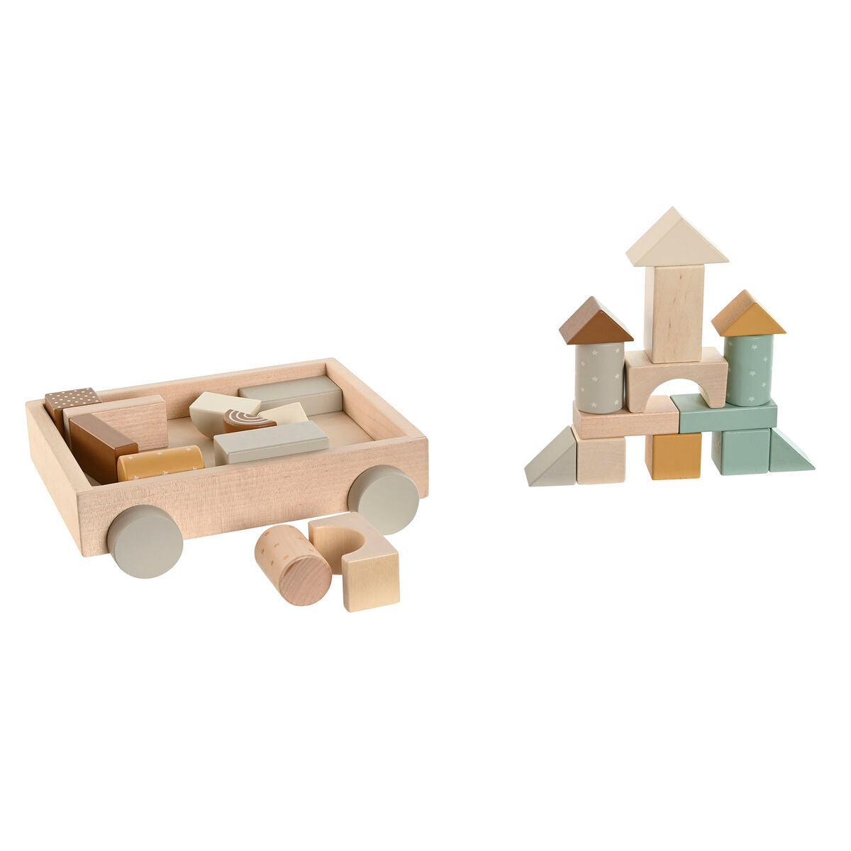 Joc din lemn Home ESPRIT Galben Maro Natural Mentă - Jucarii si jocuri