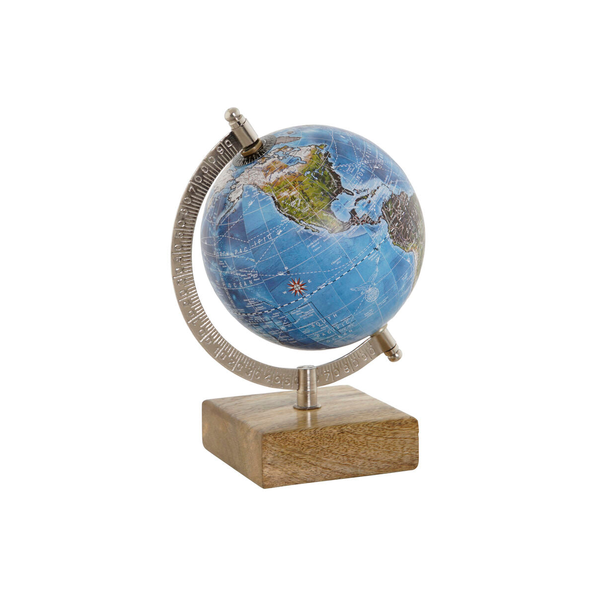 Glob Pământesc Home ESPRIT Albastru Maro PVC Lemn de mango 14 x 12 x 20 cm - Birou și papetărie, Material școlar și educațional