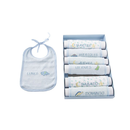 Set de Bavețele Home ESPRIT Albastru Roz Bumbac 19 x 29 x 3 cm (4 Unități) - Bebelus, Alăptarea și hrănirea