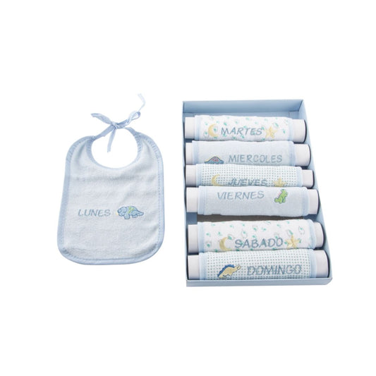 Set de Bavețele Home ESPRIT Albastru Roz Bumbac 19 x 29 x 3 cm (4 Unități) - Bebelus, Alăptarea și hrănirea