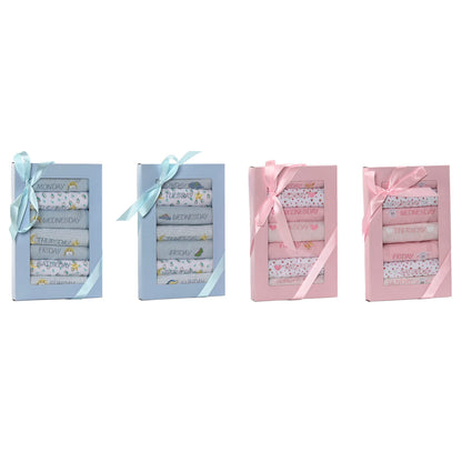 Set de Bavețele Home ESPRIT Albastru Roz Bumbac 19 x 29 x 3 cm (4 Unități) - Bebelus, Alăptarea și hrănirea