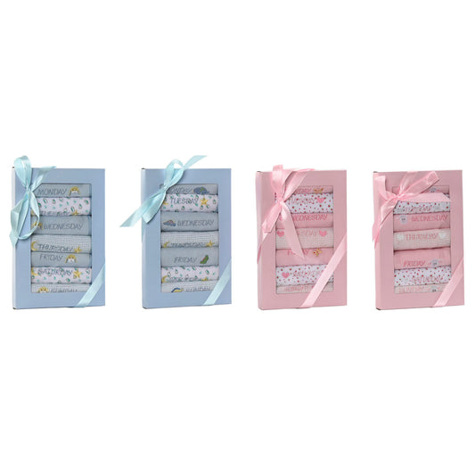 Set de Bavețele Home ESPRIT Albastru Roz Bumbac 19 x 29 x 3 cm (4 Unități) - Bebelus, Alăptarea și hrănirea