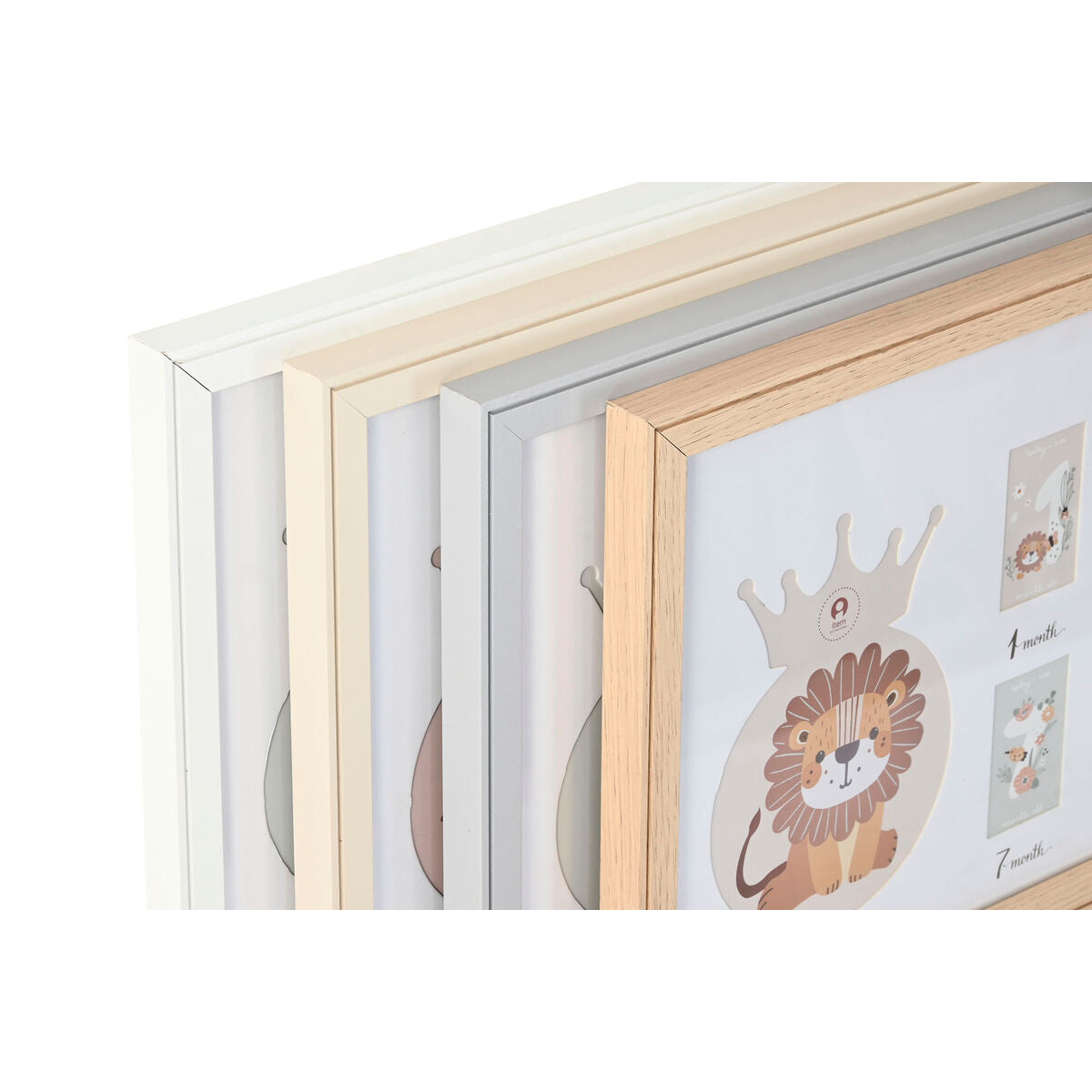 Ramă Foto Home ESPRIT Geam Lemn MDF 56,5 x 2 x 27,5 cm (4 Unități) - Bebelus, Dormitor