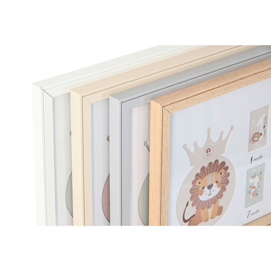 Ramă Foto Home ESPRIT Geam Lemn MDF 56,5 x 2 x 27,5 cm (4 Unități) - Bebelus, Dormitor
