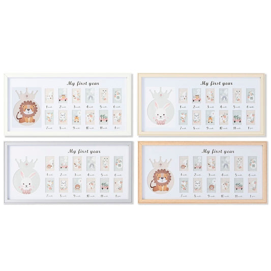 Ramă Foto Home ESPRIT Geam Lemn MDF 56,5 x 2 x 27,5 cm (4 Unități) - Bebelus, Dormitor