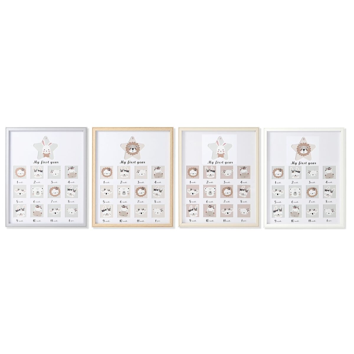 Ramă Foto Home ESPRIT Geam Lemn MDF 40,5 x 2 x 49,5 cm (4 Unități) - Bebelus, Dormitor