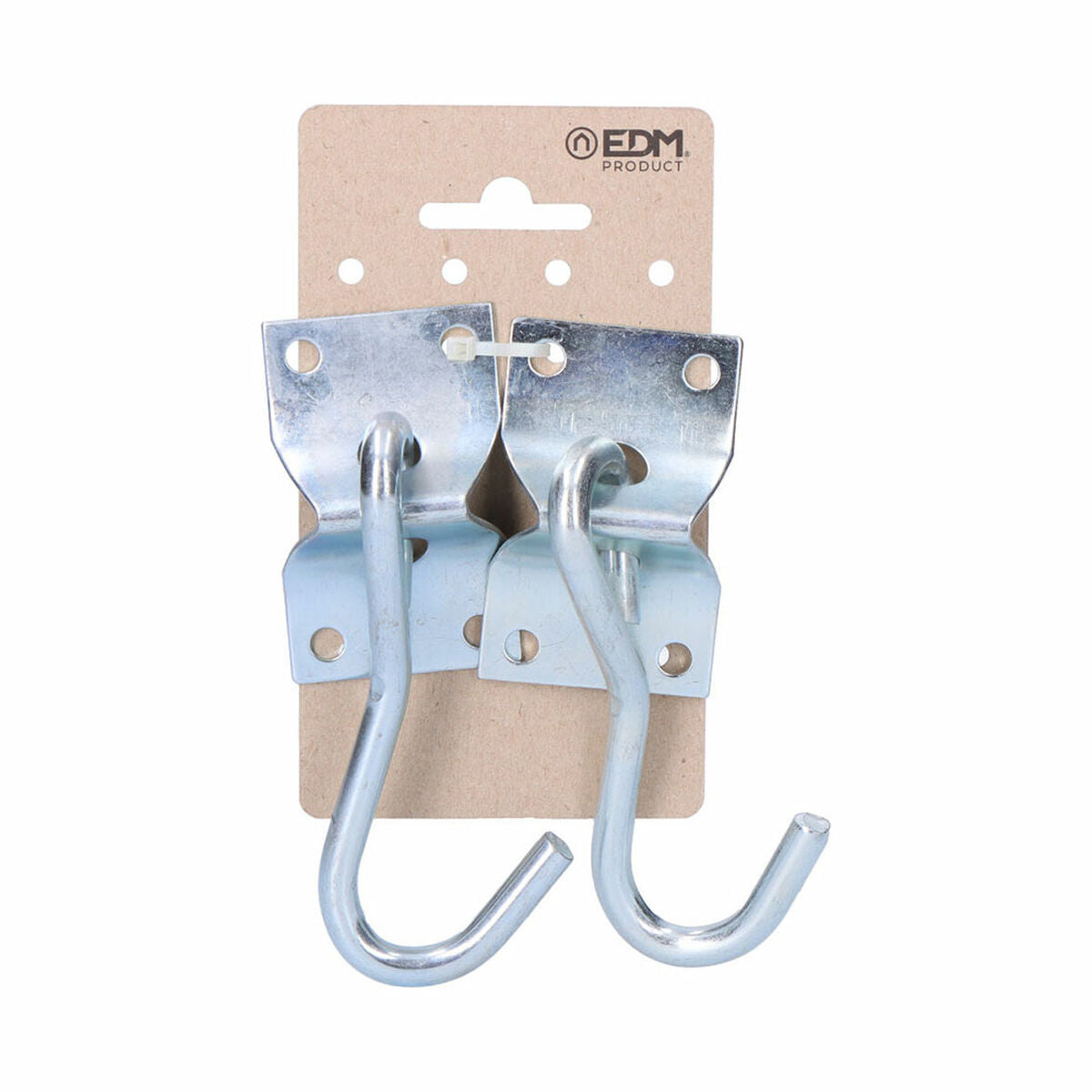Suport EDM 85243 Argintiu 70 x 45 mm Cârlig pentru agățat Hamac (2 Unități) - Curte, Mobilier de grădină și accesorii
