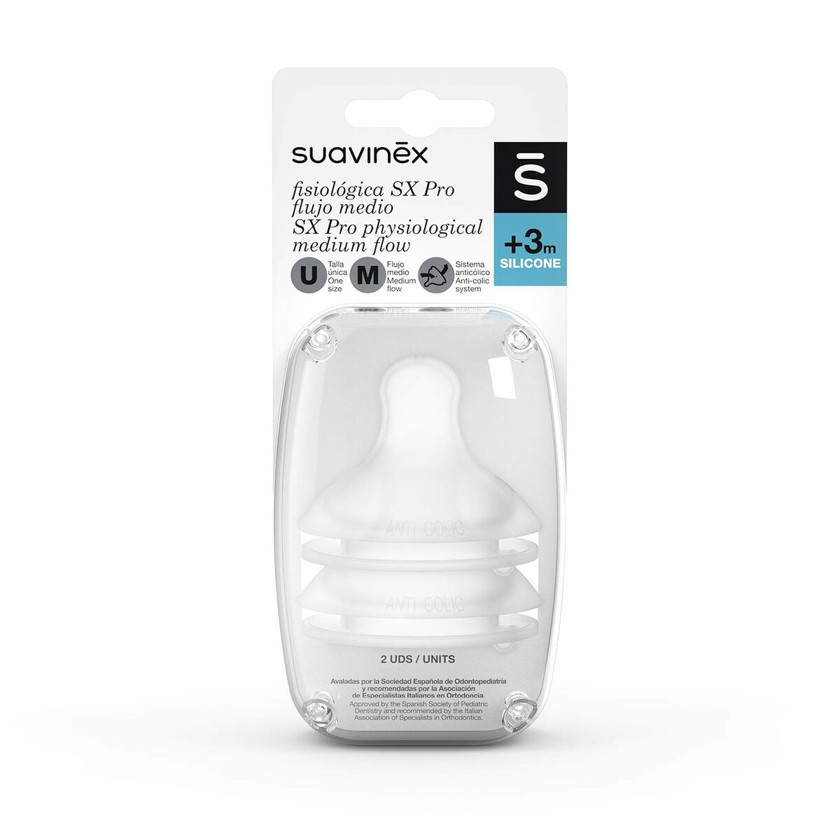 Tetină Suavinex Tetina M Silicon M (2 Unități) - Bebelus, Alăptarea și hrănirea