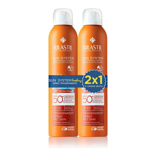 Protector Solar pentru Copii Spray Rilastil Sun System Baby Spray Transparente SPF 50+ 200 ml x 2 - Bebelus, Igienă și îngrijire