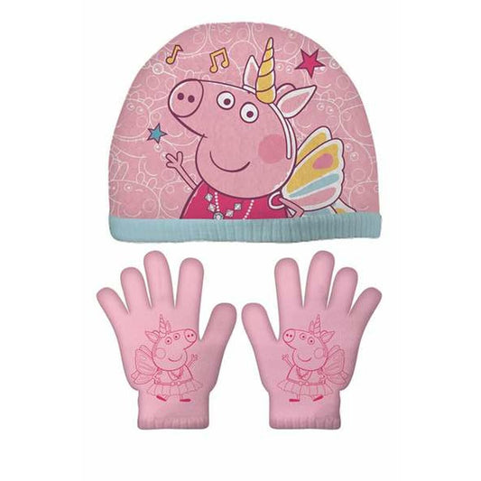 Căciulă și Mănuși Peppa Pig Cosy Corner Roz Albastru deschis 48-51 cm - Îmbrăcăminte, Fetiță