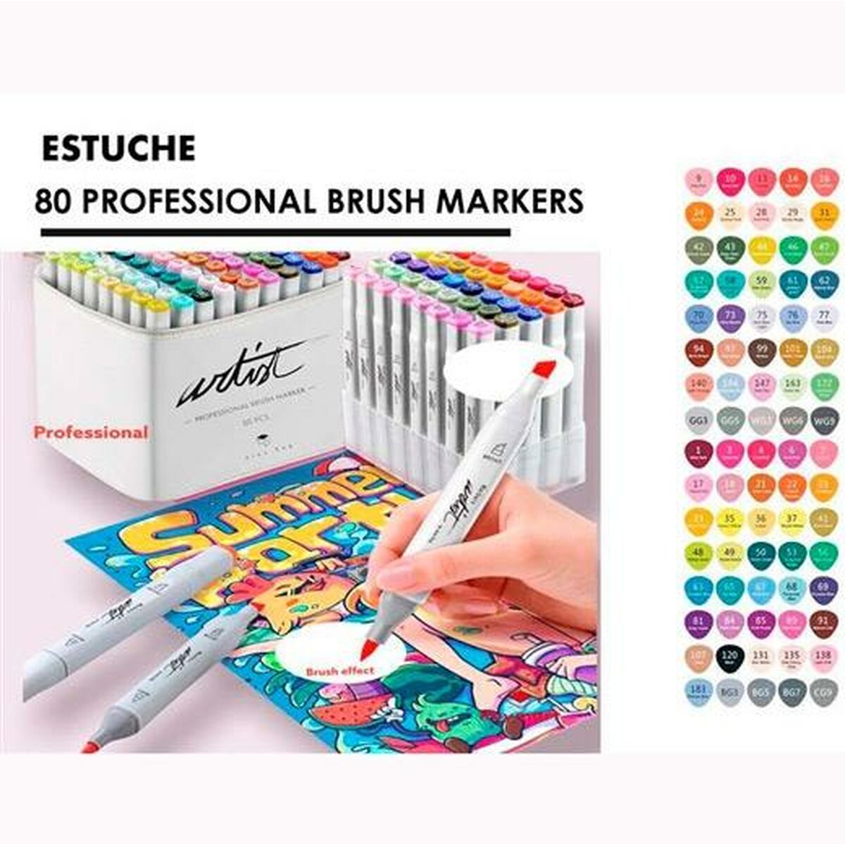 Set de Carioci Alex Bog Canvas Luxe Professional 80 Piese Multicolor - Birou și papetărie, Pixuri, creioane și articole de scris