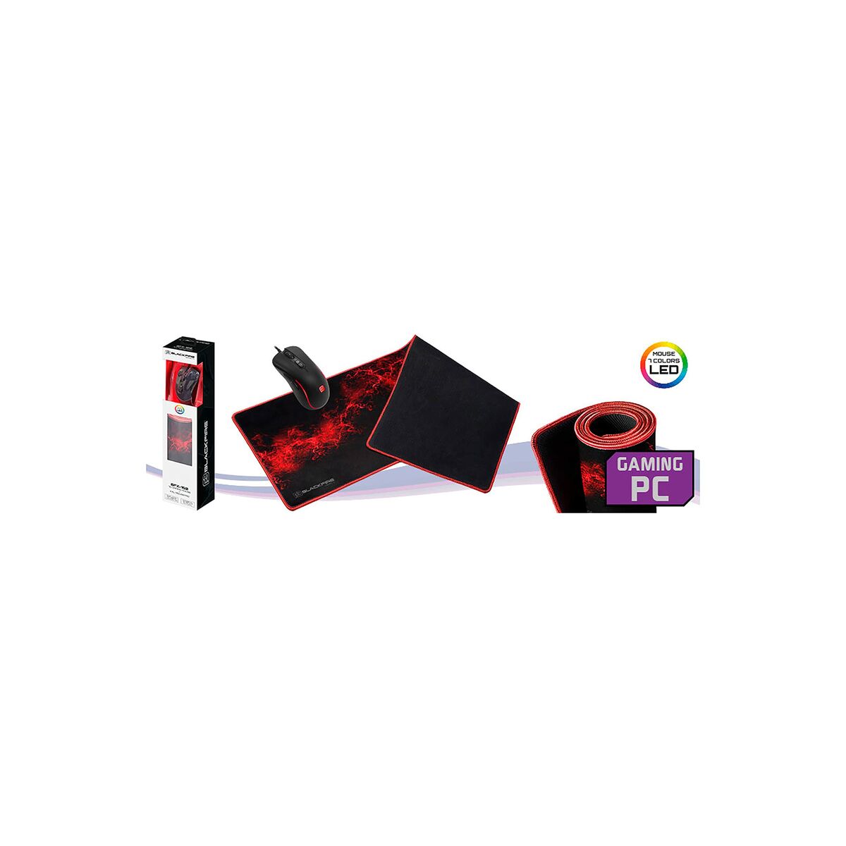 Mouse și mouse pad pentru jocuri Blackfire BFX150 LED Negru - Tehnică de calcul, Accesorii
