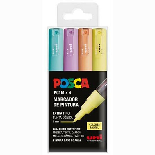 Marcaj de vopsea acrilică POSCA PC-1M/4C Plăcintă 0,7 mm 4 Piese - Birou și papetărie, Pixuri, creioane și articole de scris