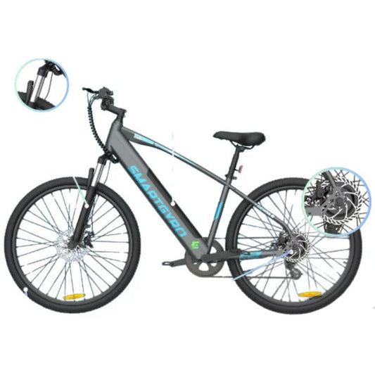 Bicicletă Electrică Smartgyro SENDA 2 10000 mAh Negru 350 W 27,5" - Sport și în aer liber, Ciclism