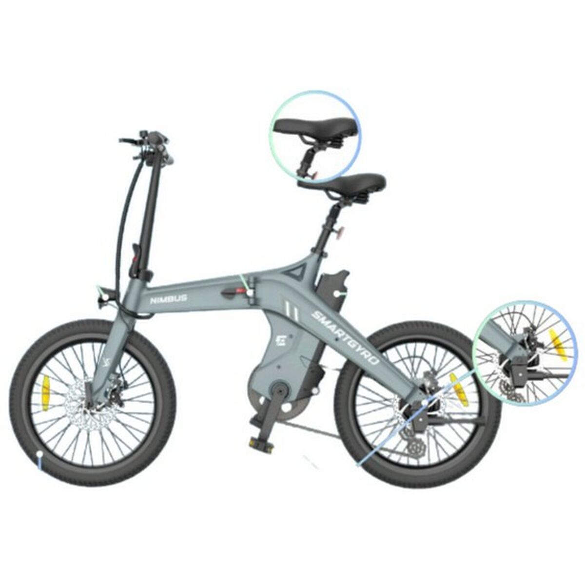 Bicicletă Electrică Smartgyro SOHO 16 10000 mAh Negru 250 W 20" - Sport și în aer liber, Ciclism