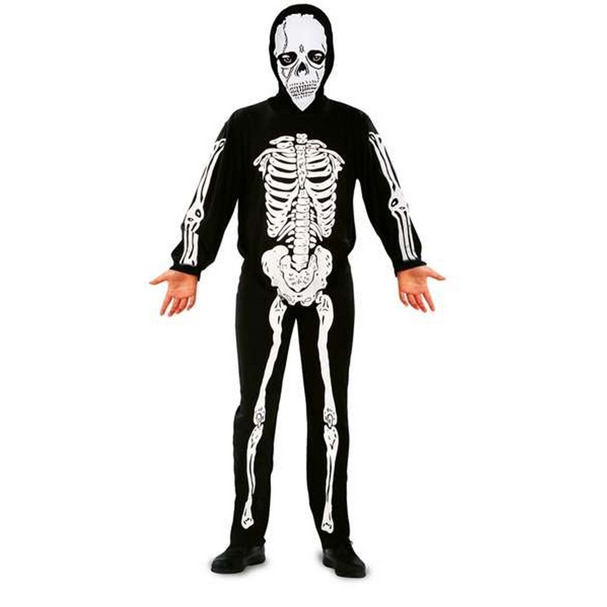 Costum Deghizare pentru Copii My Other Me Schelet 7-9 Ani Negru (2 Piese) - Jucarii si jocuri, Costume și accesorii